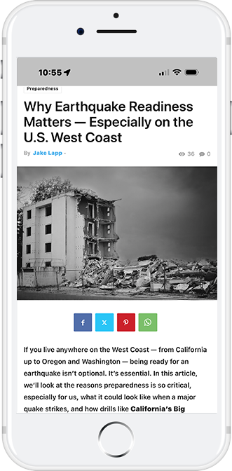 iphone with ecolivable.com website being displayed 